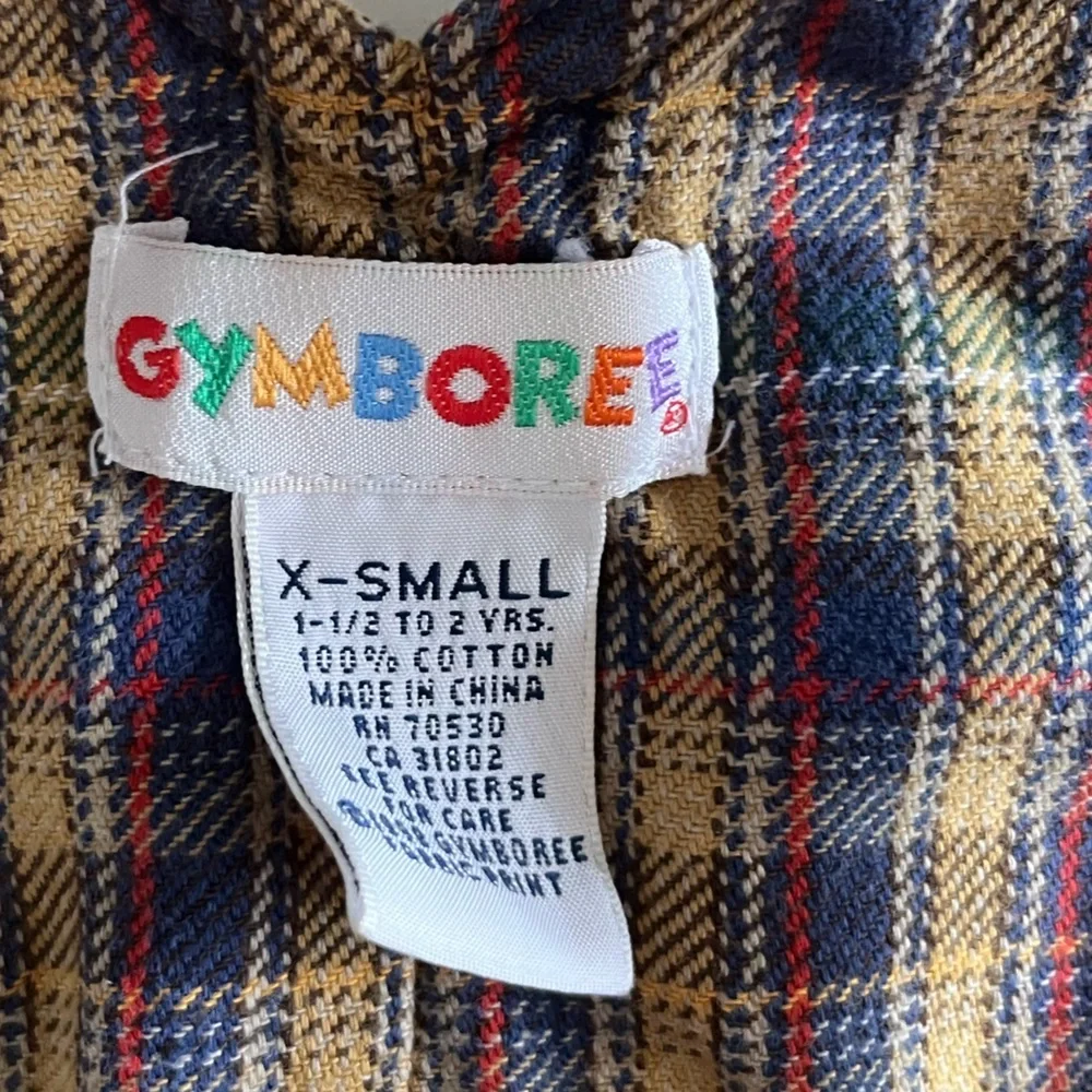 Vintage Gymboree Plaid Overall Jumper